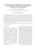 DSpace at VNU: Vietnam - France higher education systems and university - university cooperation in joint training programs