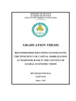 recommended solutions to enhancing the efficiency of capital mobilization at maritime bank in the context of global economic crisis 