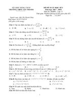 Đề thi Học kì 1 Toán 12 THPT Tân Thành – Đồng Tháp (Đề 1) 20172018