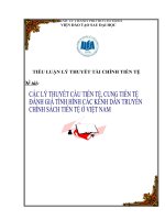 Các lý thuyết cung cầu tiền tệ  đánh giá tình hình các kênh dẫn truyền chính sách tiền tệ ở việt nam 