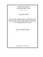 Kết quả điều trị bệnh nhân lao phổi mới AFB(+) bằng phác đồ 6 tháng (2RHZE 4RHE) tại bệnh viện lao và bệnh phổi thái nguyên 