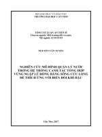 Nghiên cứu mô hình quản lý nước trong hệ thống canh tác tổng hợp vùng ngập lũ ĐBSCL để thích ứng với biến đổi khí hậu tt