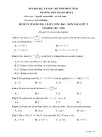 Đề thi Học kì 1 Toán 12 THPT Tân Thành – Đồng Tháp (Đề 2) 20172018