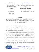 Thông tư 07 2012 TT-BNNPTNN quy định thủ tục đăng ký, kiểm tra, chứng nhận cơ sở sản xuất thuốc thú y đạt tiêu chuẩn thực hành tốt sản xuất thuốc.