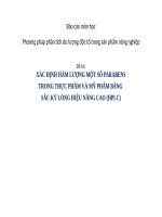 xác ðịnh hàm lượng một số parabens trong thực phẩm và mỹ phẩm bằng sắc ký lỏng hiệu năng cao (hplc) 