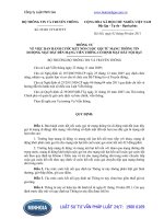 Thông tư 22 2011 TT-BTTTT Ban hành cước kết nối cuộc gọi từ mạng thông tin di động mặt đất đến mạng viễn thông cố định mặt đất nội hạt