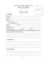 Thông báo đề cử, ứng cử thành viên HĐQT, Ban kiểm soát PVC nhiệm kỳ 2012 - 2017 Mau so yeu ly lich