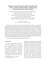 DSpace at VNU: Some suggestions on how to identify and classify behavioral processes in English and Vietnamese