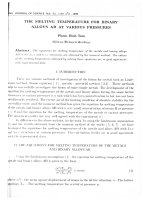 DSpace at VNU: The melting Temperature for Binary Alloys AB at Various Pressures