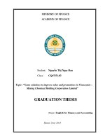 Some solutions to improve sales and promotions in vinacomin – mining chemical holding corporation limited 