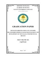 develop marketing skills of customer relationship experts in bank for investment and development of vietnam, ha tinh provincial branch 