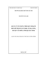 Quản lý xây dựng theo quy hoạch khu đô thị ocean park, xã hạ long, huyện vân đồn, tỉnh quảng ninh (tt) 