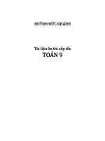tài liệu ôn thi cấp tốc Đại số 9 – Huỳnh Đức Khánh