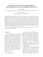 DSpace at VNU: In search of effective professional development of efl teachers in Vietnam