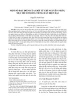 DSpace at VNU: Một số đặc điểm của giới từ chỉ nguyên nhân, mục đích trong tiếng Hán hiên đại