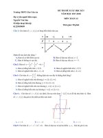 Đề thi Học kì 1 Toán 12 THPT Chu Văn An – Đồng Tháp 20172018