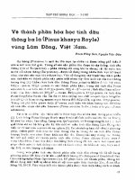 DSpace at VNU: Về thành phần hóa học tinh dầu thông ba lá Pinus khasya Royle) vùng Lâm Đồng, Việt Nam