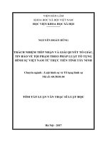 Trách nhiệm tiếp nhận và giải quyết tố giác, tin báo về tội phạm theo pháp luật tố tụng hình sự Việt Nam từ thực tiễn tỉnh Tây Ninh (tt)