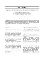 DSpace at VNU: Language borrowing: theory and reality