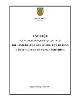 Tài liệu phục vụ Hội nghị trực tuyến quán triệt việc thi hành BLDS, BLTTDS và Luật TTHC 1. Bia tai lieu