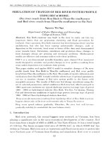 DSpace at VNU: Simulation of changes of red river system profile using hec-6 model (Da river reach from Hoa Binh to Thao-Da confluence and red river reach from Thao-Da confluence to Ha Noi)