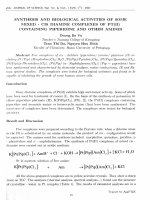 DSpace at VNU: Synthesis and Biological Activities of some Mixed - Cicdiamine Complexes of PT (II) Containing Piperine and Other Amines