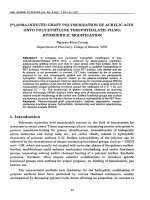 DSpace at VNU: P'lasma-Induced Graft Polymerization of Acrylic Acid onto Poly(ethylene terephthalate) Films: Hydrophilic Modification