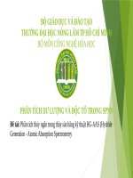 Phân tích thủy ngân trong thủy sản bằng kỹ thuật HG AAS (hydride generation   atomic absorption spectrometry 