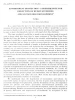 DSpace at VNU: Environment protection - A prerequisite for reduction of human suffering and sustainable development