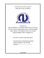 TRÁCH NHIỆM CỦA VĂN PHÒNG TRONG VIỆC XÂY DỰNG,  GIỮ GÌN VÀ PHÁT TRIỂN HÌNH ẢNH CỦA DOANH NGHIỆP.  THỰC TRẠNG VÀ GIẢI PHÁP NÂNG CAO VĂN HÓA  DOANH NGHIỆP Ở VIỆT NAM HIỆN NAY.