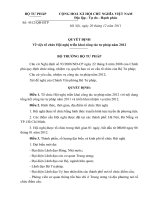 Quyết định về việc tổ chức Hội nghị triển khai công tác tư pháp năm 2012