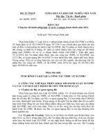 Bộ Tư pháp báo cáo Thủ tướng Chính phủ công tác THPL về xử lý vi phạm hành chính trong năm 2014 Báo cáo 2014