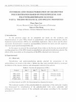 DSpace at VNU: Synthesis and characterization of segmented Polyurethanes based on Polyethylene and Polytetramethylene glycols part 2: thermo-mechanical and sweling properties.