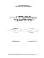 THUYẾT MINH TỔNG HỢP QUY HỌACH TỔNG THỂ PHÁT TRIỂN DU LỊCH TỈNH BÌNH THUẬN ĐẾN NĂM 2020 VÀ TẦM NHÌN ĐẾN NĂM 2030