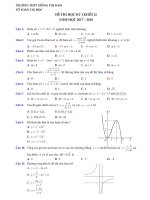 Đề thi Học kì 1 Toán 12 THPT Giống Thị Đam – Đồng Tháp (Đề 2) 20172018
