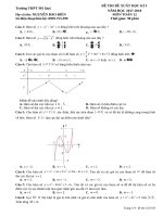 Đề thi Học kì 1 Toán 12 THPT Mỹ Quý – Đồng Tháp 20172018