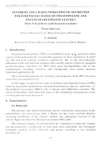 DSpace at VNU: Synthesis and characterization of Segmented polyurethanes based on polyethylene and polytetramethylene glycols (part I: Synthesis and characterization)
