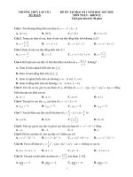 Đề thi Học kì 1 Toán 12 THPT Lấp Vò 1 – Đồng Tháp (Đề 1) 20172018
