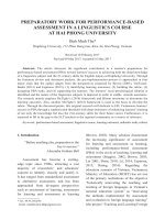 DSpace at VNU: Preparatory work for performance-based assessment in a linguistics course at Hai Phong university