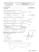Đề khảo sát chất lượng toán 12 năm học 2017 – 2018 trường THPT Triệu Sơn 1 – Thanh Hóa 