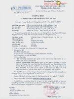 Thông báo về việc ngày đăng ký cuối cùng để chi trả cổ tức năm 2015