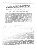 DSpace at VNU: The quantum theory of amplification of sound (Acoustic phonons) by laser wave in non-degenerate semiconductor