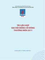 Tài liệu họp Đại Hội Đồng Cổ Đông Thường niên 2011 TLCO DONG1a