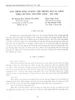 DSpace at VNU: Xác định hàm lượng chì trong bụi sa lắng trên đường Nguyễn Trãi, Hà Nội