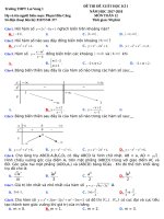 Đề thi Học kì 1 Toán 12 THPT Lai Vung 1 – Đồng Tháp 20172018