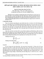 DSpace at VNU: Kết quả mô phỏng lũ bằng mô hình sóng động học một chiều lưu vực sông Vệ