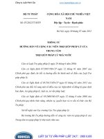 Thông tư 07 2012 TT-BTP pháp hướng dẫn về cộng tác viên trợ giúp pháp lý của Trung tâm trợ giúp pháp lý nhà nước