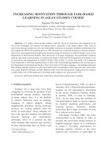 DSpace at VNU: Increasing motivation through task-based learning in Asean studies course