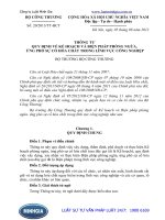 Thông tư 20 2013 TT-BCT quy định về kế hoạch và biện pháp phòng ngừa, ứng phó sự cố hóa chất trong lĩnh vực công nghiệp