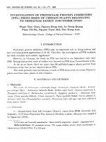 DSpace at VNU: Investigation of Proteinase Protein Inhibitors (PPIs) from Seeds of Certain Plants belonging to Moraceae Family and other Ones